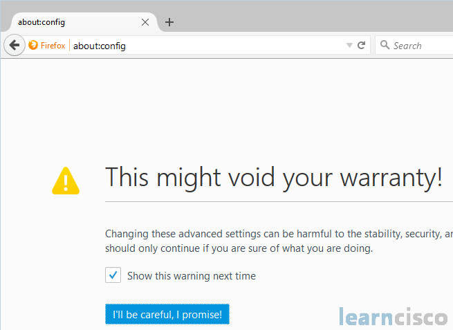 Firefox Warning