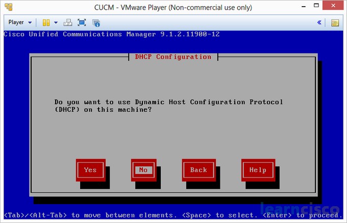 Installing CUCM - DHCP Configuration