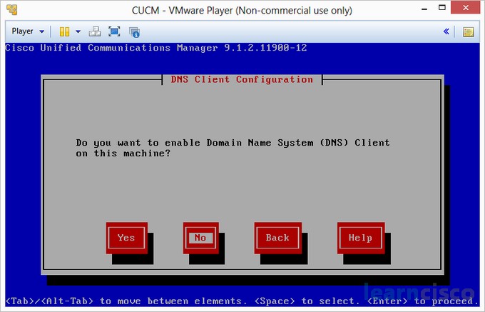 Installing CUCM - DNS Client Configuration