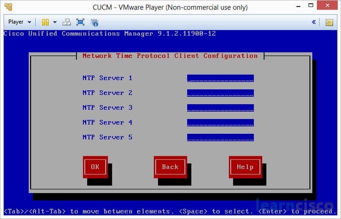 Installing CUCM - NTP Client Configuration