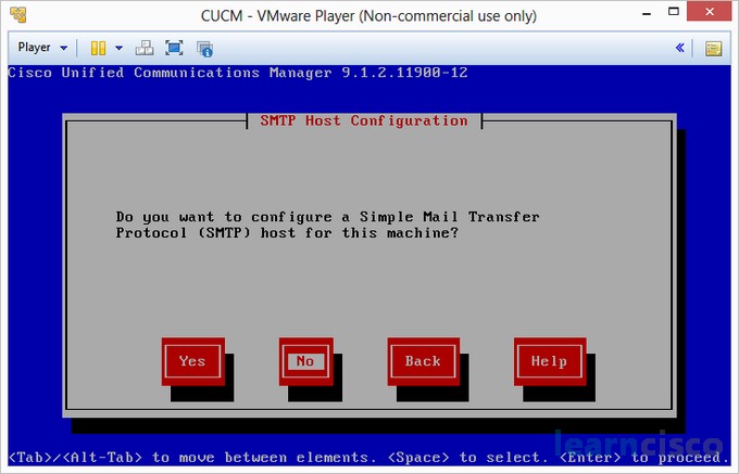 Installing CUCM - SMTP Host Configuration