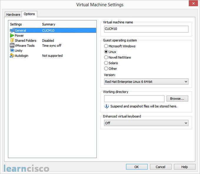 CUCM 10 VMware Options