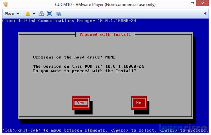 Installing CUCM 10 - Proceed with Install