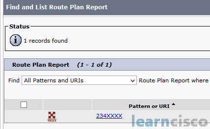 CUCM Route Plan Report